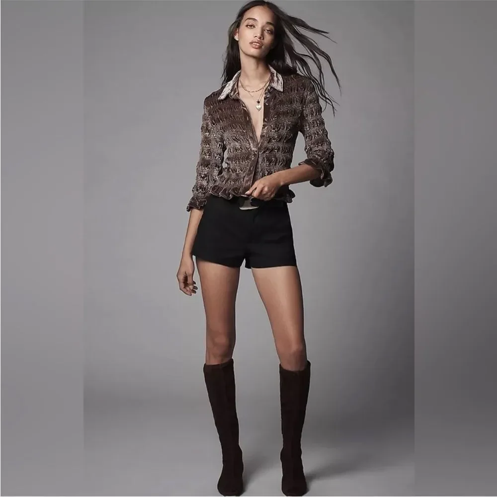 Reformation Raven Brown Knee-High Boots
